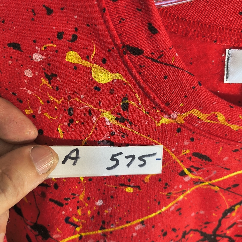 Unisex Large Red Sweatshirt With Unique Street Wear Art By Timothy Designs View 3